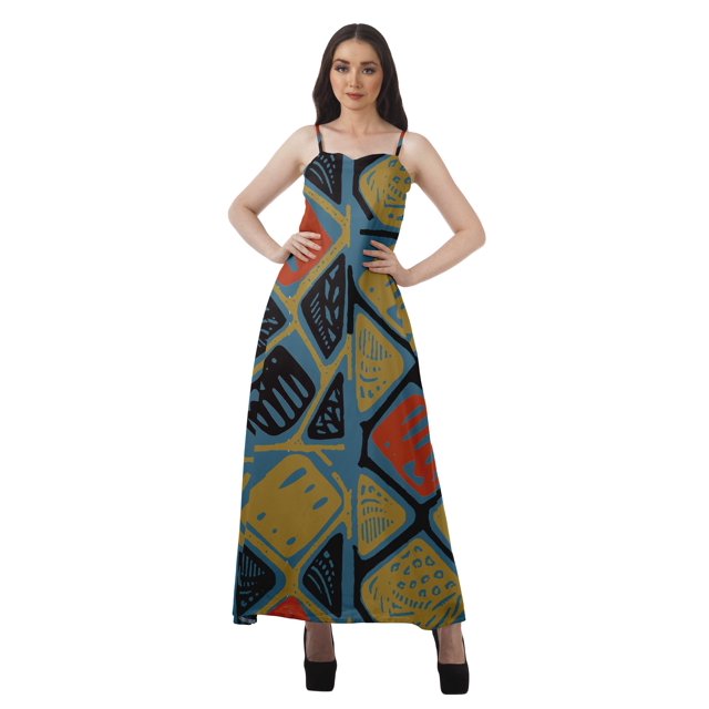 Moomaya All Over Printed A Line Sleeveless Womens Summer Party Dresses