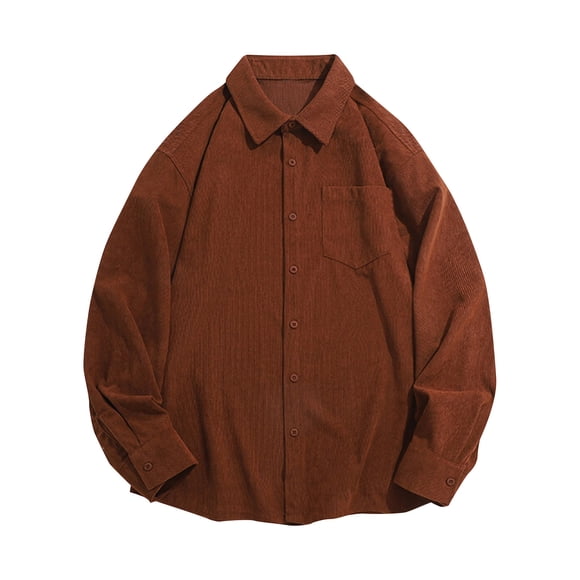 Mens Casual Button Down Shirts Long Sleeve Mens Dressy Tee Shirts Men Collared Shirts Long Sleeve Shirt Men Dress Shirt for Men, Coffee, L
