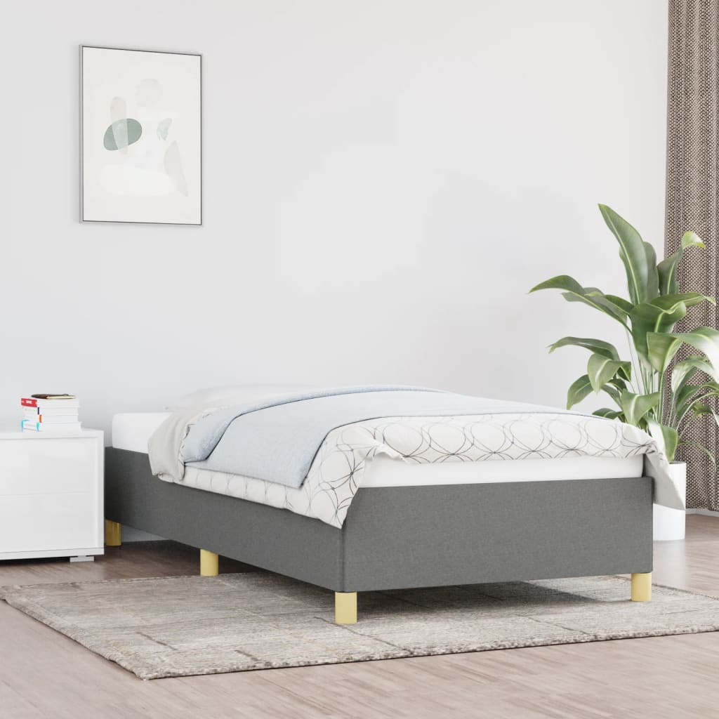 vidaXL Bed Frame Dark Grey 100x203 cm Twin XL Fabric