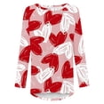 thumbnail image 3 of Cameland T-Shirts de la Saint-Valentin pour Femmes Grande Taille à Imprimé de Cœur Hauts de la Saint-Valentin Manches Longues Col Rond Tuniques Blouses, 3 of 4