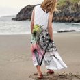 thumbnail image 2 of TJAZFJPA Robe Blanche à Manches Longues Mode Femme Col Rond Décontractée Imprimé Pissenlit 3D Sans Poignets Poche Longue Robe Débardeur Robe Décontractée Robes de Plage Robe Maxi d'Été, 2 of 6