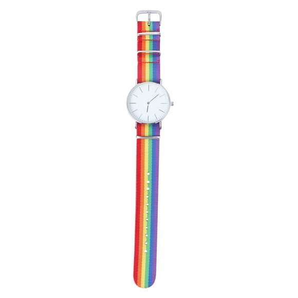 Rainbow Designed Watch Unisex Wrist Band Fashion Quartz Watch Delicate Wrist Decoration Silver
