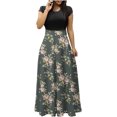 thumbnail image 2 of Jusqu'à 65 % de Rabais! Robes d'Été Mode pour Femmes 2024 Grande Taille Teinture sur Nœuds Colorées Longues à Imprimé Floral Robes Plage Décontractées Maxi Robe d'Été, 2 of 6