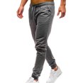 thumbnail image 3 of Innerwin Trousers Drawstring Men Bottoms Sport High Waisted Casual Pants Deep Gray L, 3 of 7