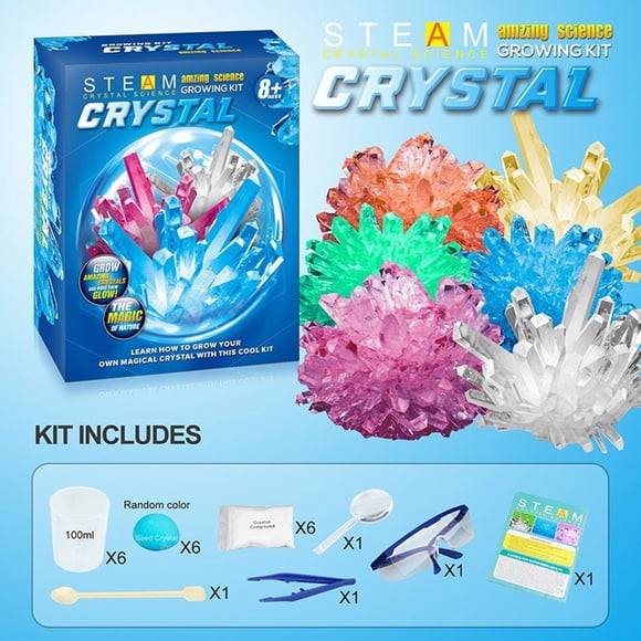 Crystal Science Kit for Kids - Science Experiments Gifts - DIY Discovery STEM Toys for Kids Arts and Crafts Kits - Cool Educational Ideas(2 Crystal)