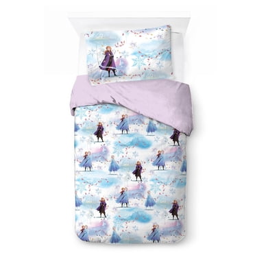 Disney Frozen 'Winter Frost Adventures' Kids Twin/Full Reversible Comforter and Pillowcase Set, 100% Polyester