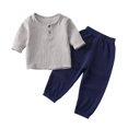 thumbnail image 1 of Birdeem Chemises pour Filles Mode Filles et Garçons Hauts Décontractés à Manches Longues Col Rond Bouton Pantalons Longs Unis Ensembles, 1 of 12