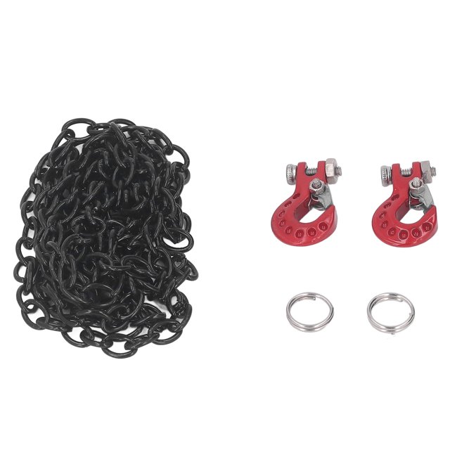 RC Trailer Chain, Replacement RC Tow Hook Decoration Aluminum Alloy Upgrade Part For Outdoor Game Red,Blue,Black
