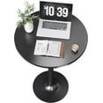 thumbnail image 3 of Homall Bistro Pub Table Round Bar Height Cocktail Table Metal Base MDF Top Obsidian Table with Black Leg 23.8-Inch Top, 39.5-Inch Height, Black, 3 of 9
