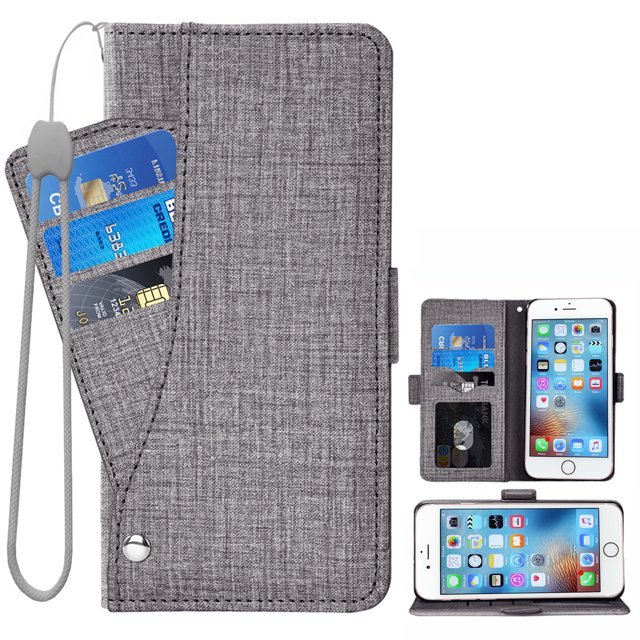 Wallet Case for iPhone 7 Plus 8 Plus, Blocking Card Slot Stand Shockproof TPU Interior Case PU Leather Magnetic Protect Flip Cover Compatible with iPhone 7 Plus 8 Plus, Blue