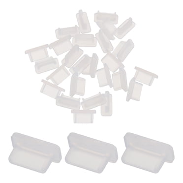 Unique Bargains 25pcs USB Type C Bouchons de Port Couvre les Bouchons de Protection Anti-Poussière en Silicone pour Extrémité Femelle USB, Clair