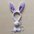 thumbnail image 2 of Bunny Rabbit Costume Set,Ears Headband Bow Ties Tail Set,Halloween Costume Assesories(Purple), 2 of 5