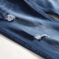 thumbnail image 3 of Jeans for Men Ripped Men Zipper Closure Solid Washed Stretch Casual Trousers Ripped Jeans, 3 of 8