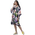 thumbnail image 4 of Moomaya Front Open Printed Shrug 3/4 Sleeve Georgette Beach Cover Up For Women, 4 of 6