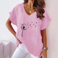 thumbnail image 2 of Birdeem Blouses pour Femmes T-Shirt Décontracté à Imprimé à Col en V à Manches Courtes pour Femmes, 2 of 12