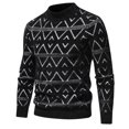 thumbnail image 1 of Styesk Mens Sweater Men's Knitwear Round Neck Elastic Pullover Assorted Colors Texture Trend Sweater Coat, 1 of 1