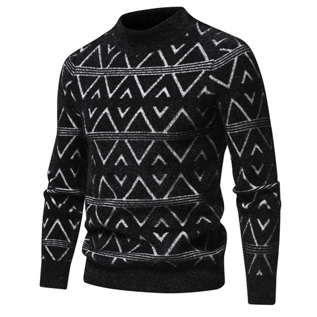 Styesk Mens Sweater Men's Knitwear Round Neck Elastic Pullover Assorted Colors Texture Trend Sweater Coat