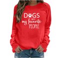 thumbnail image 1 of IROINID Économies Hauts à Manches Longues pour Femmes T-shirt Imprimé Blouse Col Rond Hauts de Détente Chandail en Molleton, Rouge, 1 of 4