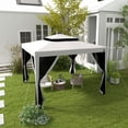thumbnail image 2 of Outsunny 10'x10' Canopy Tent with Mesh Netting and Double Tier Roof, Grey, 2 of 10