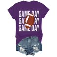 thumbnail image 1 of Charmgo Haut pour Femmes Tendance T-Shirts Jour de Match T-Shirt Imprimé 2D pour Femmes Manches Courtes Col Rond T-Shirt Mode Léger Doux Tenue Décontractée Vêtements pour Femmes Football Violet TTG, 1 of 4