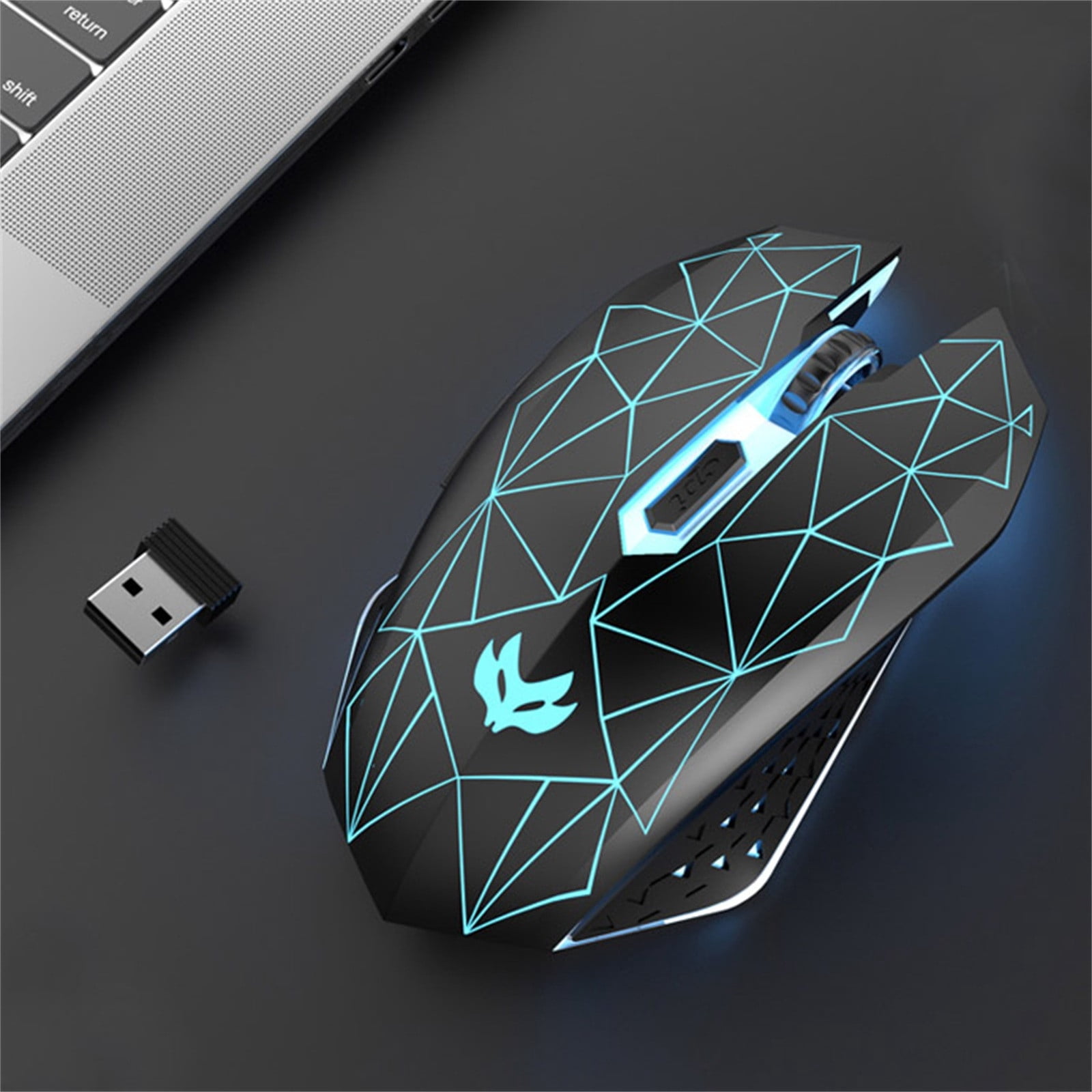 SuoKom Mouse For Laptop Rechargeable Wireless Mouse Dazzling Mouse 2.4G + 5.1 Bluetooth Mute 7 Color Breathing Lamp 3 Adjustabl Precision Level For PC Laptop Computer Mouse Wireless On Clearance