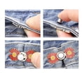 thumbnail image 4 of Huanglei Pant Waist Tightener Flower Buttons Pins For Loose Jeans New Adjustable Waist Buckle Extender Set Pants Clips No Sewing For Jeans Skirts (Flowers2), 4 of 7