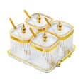 thumbnail image 3 of GROWTH TANK Divided Dried Fruit Plates Nuts Storage Tray Multipurpose for Cafe Shop Home Clear 4 Grids, 3 of 9