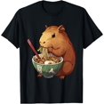 thumbnail image 1 of T-Shirt Anime Capybara Mangeant des Ramen Nouilles - comme sur L'Image - L, 1 of 4