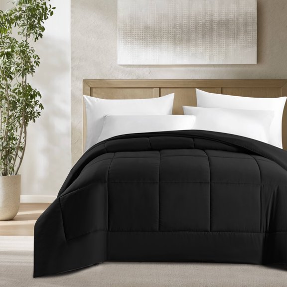 Couette Synthétique à Garnissage Élevé Swift Home, Literie Ultra Douce Toutes Saisons Hypoallergénique, King, Noir