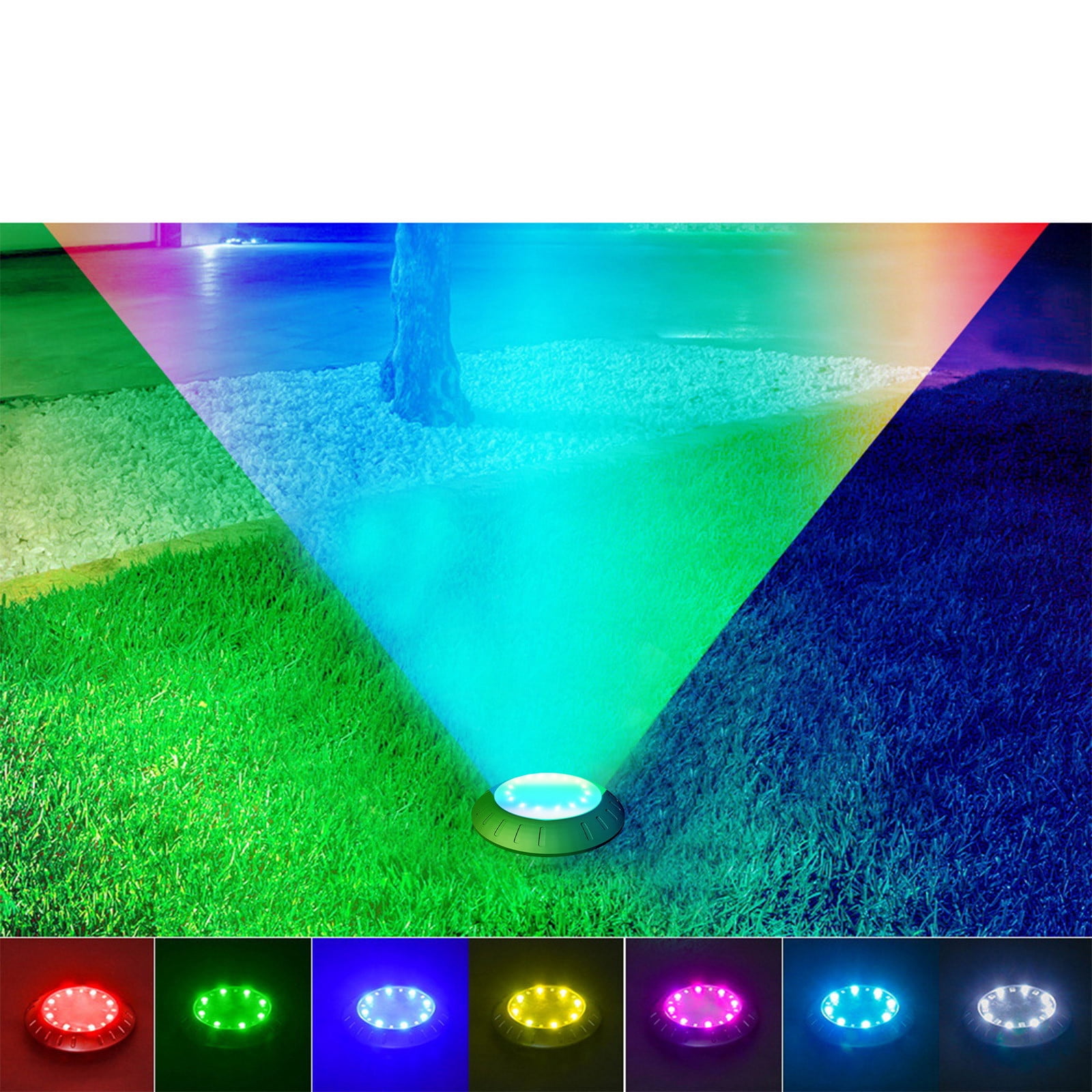 TopLLC Solar Ground Lights Outdoor With 16 LEDs, Multi-Color Auto-Changing Solar Outdoor Lights, Solar Garden Lights For Pathways Garden Yard Patio Lawns