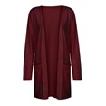 thumbnail image 4 of AherBiu Womens Cardigan Tops Long Sleeve Open Front Mid-Long Outwear with Pockets Spring Clothes, 4 of 7