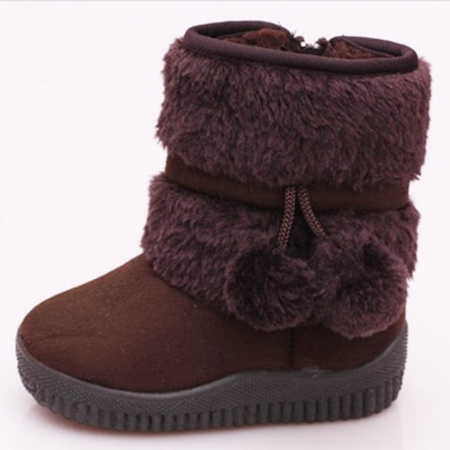 Lolmot Toddler Snow Boots For Boys Girls Kids Outdoor Shoes Non Slip Booties With Side Zipper