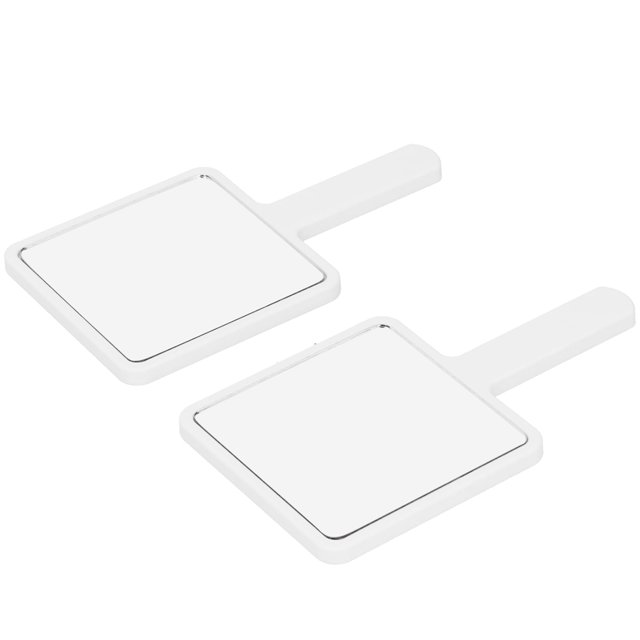 Makeup Mirror, 2pcs Handheld Makeup Mirror Portable Square Vanity Mirror Compact Beauty Cosmetic Tool