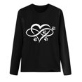 thumbnail image 3 of Besolor Tuniques Automne Printemps pour Femmes 2024 Imprimé Cœur Col Rond Manches Longues Chemises Décontractées Amples Blouse Tee, 3 of 3