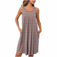 thumbnail image 2 of Pyjama pour Femmes Zeophrasy Femmes Imprimé avec Poches Chemises de Nuit Sans Manches Vêtements de Nuit devant Plissé Nuisette Col Rond Robe de Nuit Clearacne Moins de 5, 2 of 7