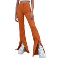thumbnail image 1 of Women's Casual Mid Waist Cargo Jeans Stretch Wide Leg Denim Pants With Pockets, 1 of 5