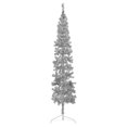 thumbnail image 1 of vidaXL Slim Artificial Half Christmas Tree with Stand Silver 210 cm, 1 of 5