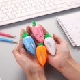 thumbnail image 4 of Decodeary Cartoon Carrot Pencil Sharpener Hand Rotating Portable Mini Office Work Stationery Supplies Gifts Kids Color Random 1 1Set, 4 of 6