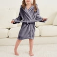 thumbnail image 4 of Splozh Kids Robes Girls Boys Girls Fashion Bathrobe Soft Robe Hooded Robe Cloth Cotton Bathrobe Dark Gray,9-10 Years, 4 of 5