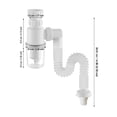 thumbnail image 3 of Universal Sink Drain Pipe Kit - Anti-Siphon Bottle Trap for Bathroom Sink, White, 3 of 6