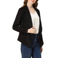 thumbnail image 4 of INSPIRE CHIC Veste Blazer en Faux Suède pour Femmes, Col, Manches Longues, devant Ouvert, m Noir, 4 of 7