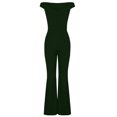 thumbnail image 4 of Yuyuzo Women 1 Piece Jumpsuits off Shoulder Flare Pants Wide Leg High Waisted Evening Party Rompers, 4 of 6