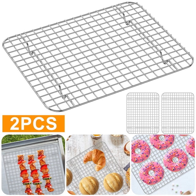 NonStick Cooling Racks 16.53×11.42in Grid Wire Baking Rack Grilling Rack 2Pcs