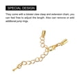 thumbnail image 4 of Unique Bargains 10Sets 3mm Leather Cord End Caps with Lobster Clasps & Extender Chain for DIY, Gold Tone, 4 of 7