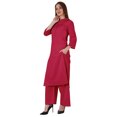 thumbnail image 3 of Bimba Robe Traditionnelle Indienne Unie pour Femmes Ensemble Kurta et Pantalon Ethnique Indien Palazzo, 3 of 7