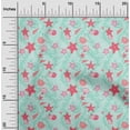 thumbnail image 2 of oneOone Silk Tabby Aqua Blue Fabric Beach Seashell Sewing Craft Projects Fabric Prints By Yard 42 Inch Wide, 2 of 4