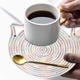 thumbnail image 1 of EGNMCR Placemats Table Placemats Heat-resisting Cotton Rope Placemat With Hanging Ears ,Easy To Rinse A placemat, 1 of 2
