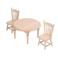 thumbnail image 2 of ANGGREK 3pcs 1:12 Chaise de Table Ronde de Maison de Poupée en Bois Simulée Accessoires de Meubles Miniatures, Table de Maison de Poupée, Chaises de Salle à Manger de Maison de Poupée, 2 of 8