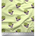 thumbnail image 1 of Soimoi Modal Satin Fabric Leaves & Lotus Block Print Fabric by The Yard 42 Inch Wide, 1 of 3