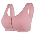 thumbnail image 1 of MIASHUI Front Closure Bras for Older Women Push Up Breathable Front Button Bralette Comfy Sleep Bras,Pink,48, 1 of 8